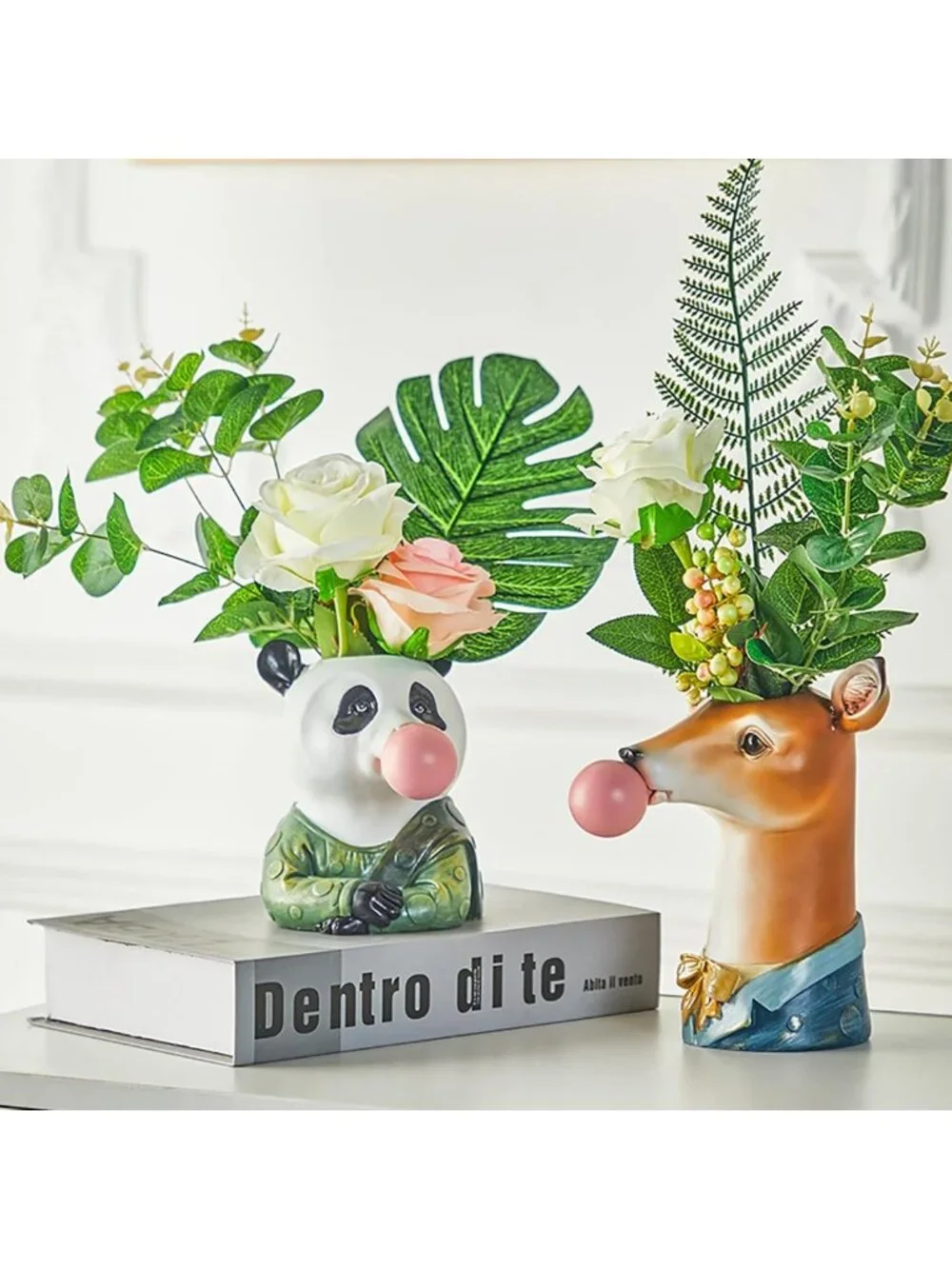 Unique Animal Face Vase, Modern Bubble Art Home Decor - Zebra Design, No Plants